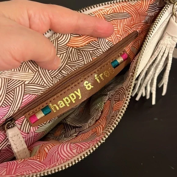 NEW The Sak Leather crossbody bag, cream pebbled leather, 7”x10” - Picture 10 of 14